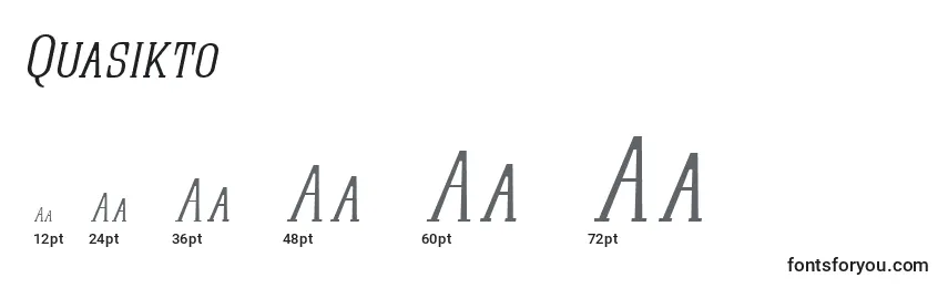 Размеры шрифта Quasikto