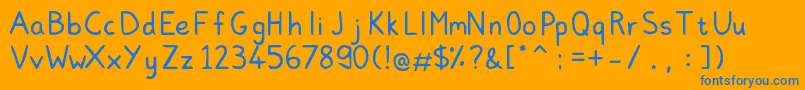 Lovinn Font – Blue Fonts on Orange Background