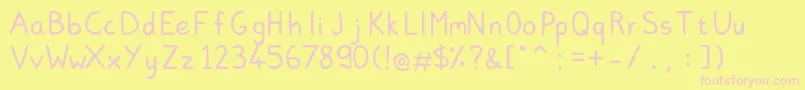 Lovinn Font – Pink Fonts on Yellow Background