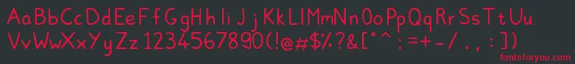 フォントLovinn – 黒い背景に赤い文字