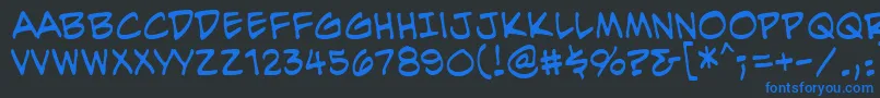 EvilgeniusbbReg Font – Blue Fonts on Black Background