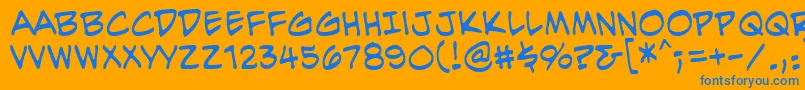 EvilgeniusbbReg Font – Blue Fonts on Orange Background