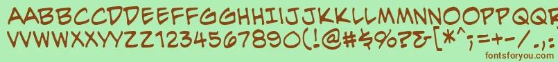 Шрифт EvilgeniusbbReg – коричневые шрифты на зелёном фоне