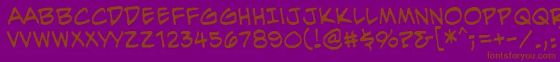 EvilgeniusbbReg-fontti – ruskeat fontit violetilla taustalla