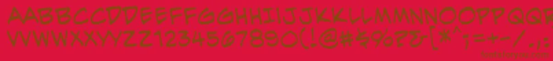 EvilgeniusbbReg Font – Brown Fonts on Red Background