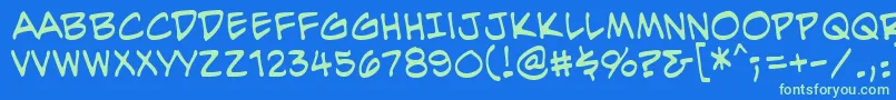 Шрифт EvilgeniusbbReg – зелёные шрифты на синем фоне