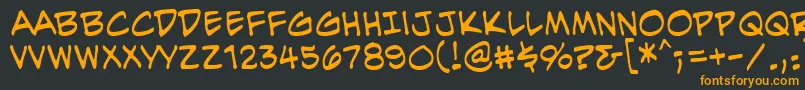 EvilgeniusbbReg-Schriftart – Orangefarbene Schriften auf schwarzem Hintergrund