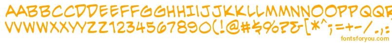 EvilgeniusbbReg Font – Orange Fonts on White Background