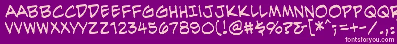 EvilgeniusbbReg-fontti – vaaleanpunaiset fontit violetilla taustalla