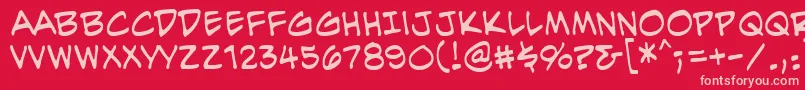 EvilgeniusbbReg Font – Pink Fonts on Red Background