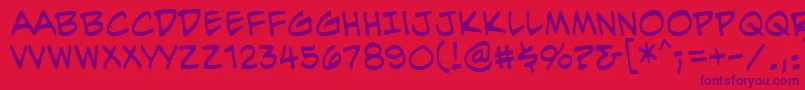 Шрифт EvilgeniusbbReg – фиолетовые шрифты на красном фоне