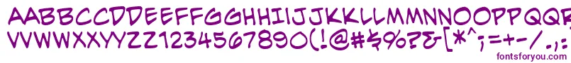 フォントEvilgeniusbbReg – 白い背景に紫のフォント