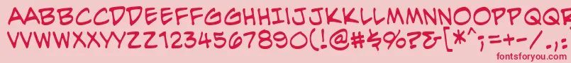 EvilgeniusbbReg-fontti – punaiset fontit vaaleanpunaisella taustalla