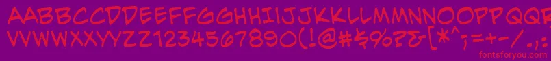 EvilgeniusbbReg Font – Red Fonts on Purple Background