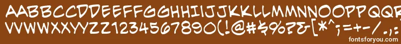 フォントEvilgeniusbbReg – 茶色の背景に白い文字