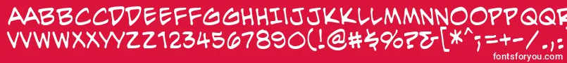 EvilgeniusbbReg-Schriftart – Weiße Schriften auf rotem Hintergrund