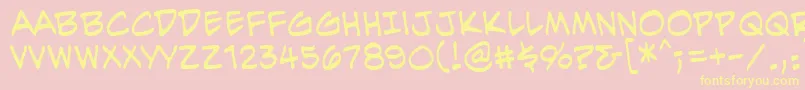 EvilgeniusbbReg Font – Yellow Fonts on Pink Background