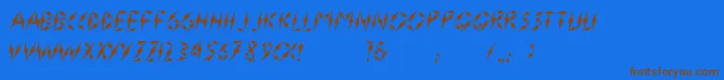 InnerFlasherVersion2.0-Schriftart – Braune Schriften auf blauem Hintergrund