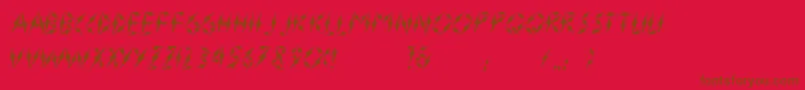 フォントInnerFlasherVersion2.0 – 赤い背景に茶色の文字