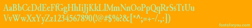 JunicodeBoldcondensed Font – Green Fonts on Orange Background