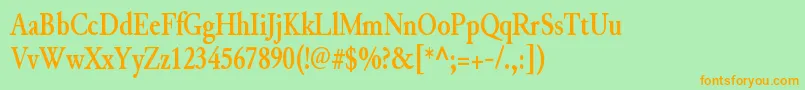 JunicodeBoldcondensed Font – Orange Fonts on Green Background