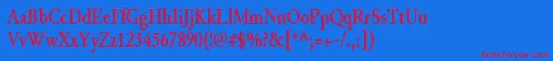 JunicodeBoldcondensed Font – Red Fonts on Blue Background