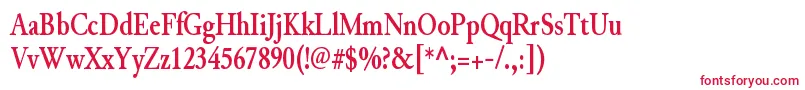 フォントJunicodeBoldcondensed – 白い背景に赤い文字