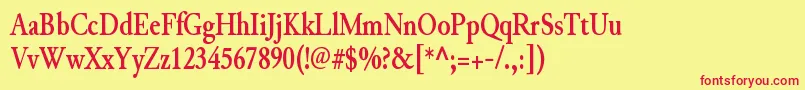 JunicodeBoldcondensed Font – Red Fonts on Yellow Background