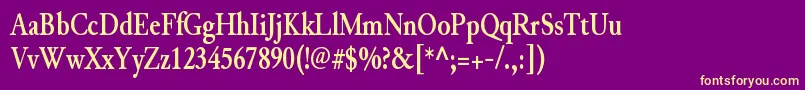 JunicodeBoldcondensed Font – Yellow Fonts on Purple Background