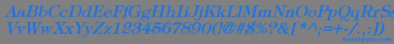 TypographyTimesBoldItalic Font – Blue Fonts on Gray Background