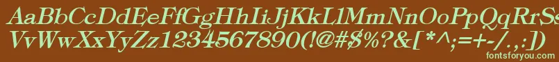 TypographyTimesBoldItalic Font – Green Fonts on Brown Background