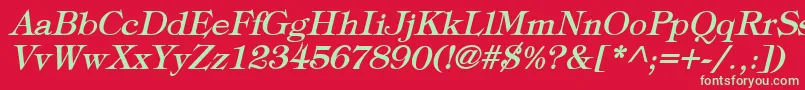 TypographyTimesBoldItalic Font – Green Fonts on Red Background