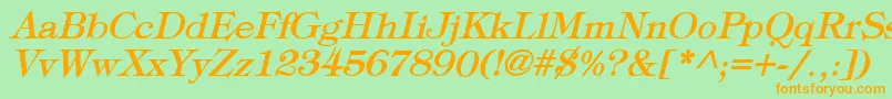 TypographyTimesBoldItalic Font – Orange Fonts on Green Background