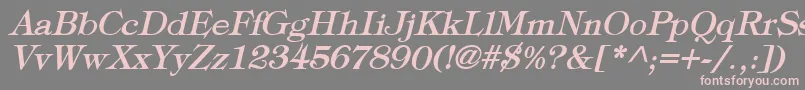 fuente TypographyTimesBoldItalic – Fuentes Rosadas Sobre Fondo Gris