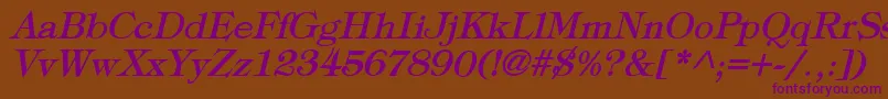 TypographyTimesBoldItalic Font – Purple Fonts on Brown Background