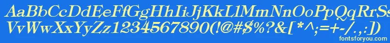 TypographyTimesBoldItalic Font – Yellow Fonts on Blue Background