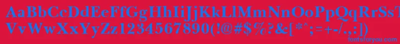 BassetBold Font – Blue Fonts on Red Background