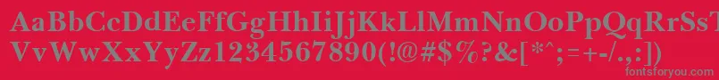 フォントBassetBold – 赤い背景に灰色の文字