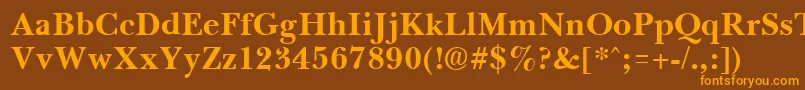 Więcej informacji o czcionce BassetBold Czcionka BassetBold – pomarańczowe czcionki na brązowym tle