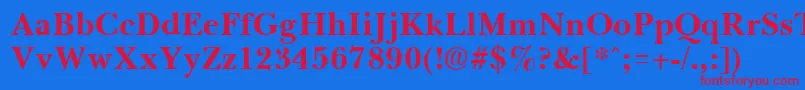 BassetBold Font – Red Fonts on Blue Background