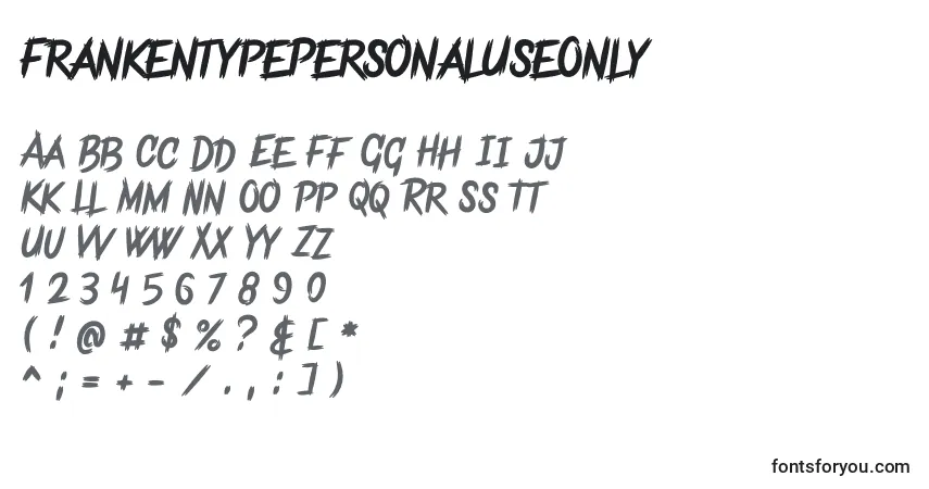 FrankentypePersonalUseOnly-fontti – aakkoset, numerot, erikoismerkit