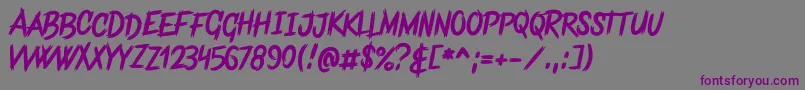 Шрифт FrankentypePersonalUseOnly – фиолетовые шрифты на сером фоне