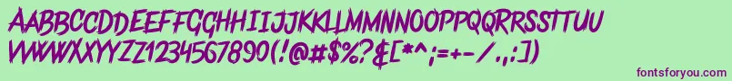 FrankentypePersonalUseOnly Font – Purple Fonts on Green Background