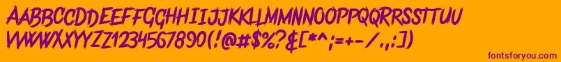 Шрифт FrankentypePersonalUseOnly – фиолетовые шрифты на оранжевом фоне