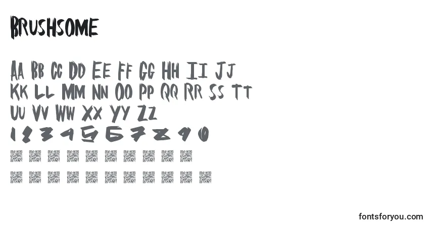 A fonte Brushsome – alfabeto, números, caracteres especiais