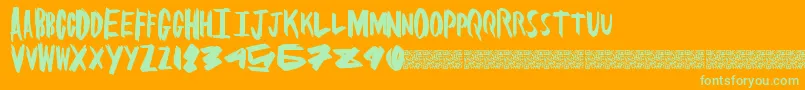 Brushsome Font – Green Fonts on Orange Background