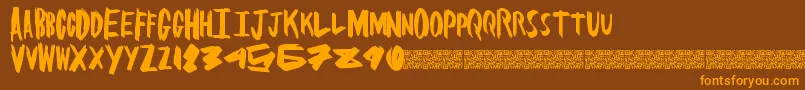 Brushsome Font – Orange Fonts on Brown Background