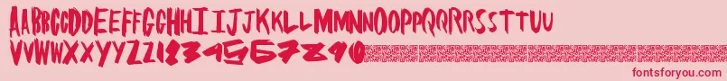 フォントBrushsome – ピンクの背景に赤い文字