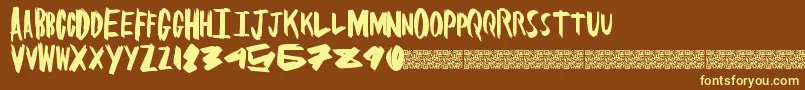Brushsome Font – Yellow Fonts on Brown Background