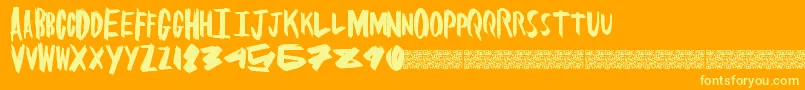 Brushsome Font – Yellow Fonts on Orange Background